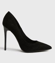 New Look Black Suedette Pointed Stiletto Heel Court Shoes